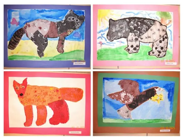 Eric Carle Animals From https://kinderart.com/art-lessons/painting/eric-carle-animals/